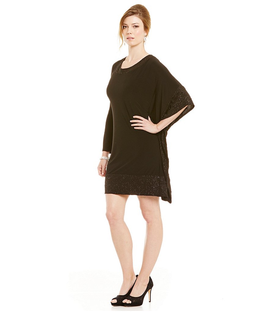 R & M Richards Glitter Band Poncho Dress