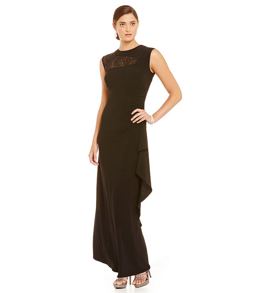 R & M Richards Lace Cascade Gown