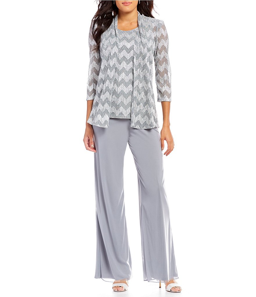 R & M Richards Petite Mock 3-Piece Pant Set