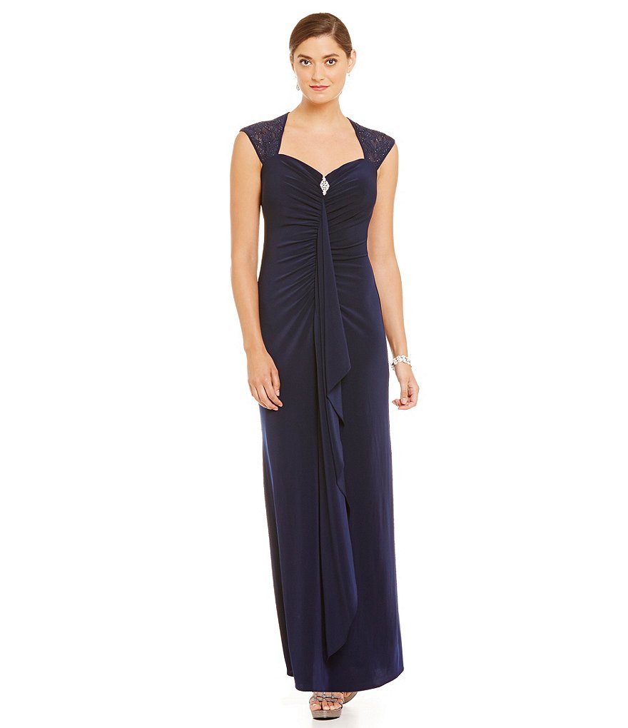 R & M Richards Ruched Sweetheart Gown