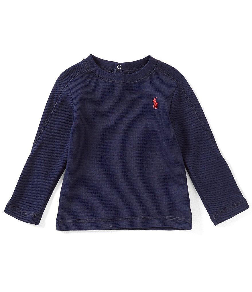 Ralph Lauren Childrenswear Baby Boys 3-24 Months Long-Sleeve Waffle-Knit Tee