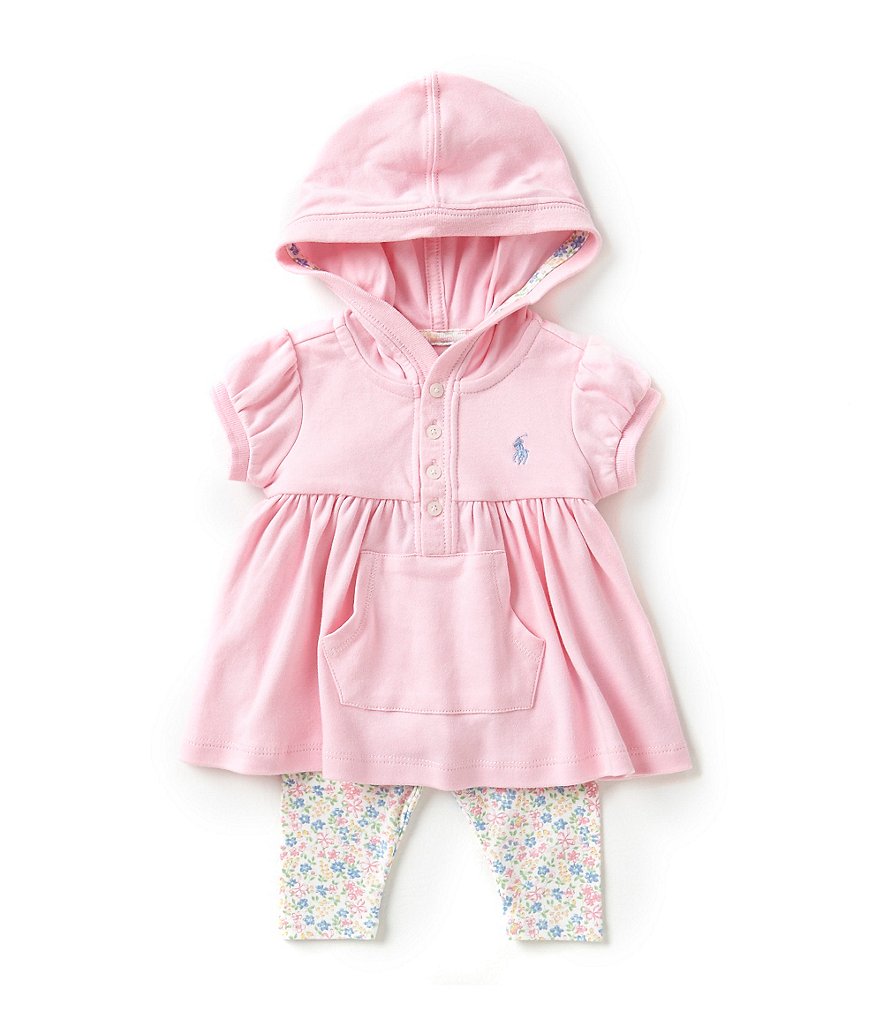 Ralph Lauren Childrenswear Baby Girls 3-24 Months Hooded Top & Printed Leggings Set
