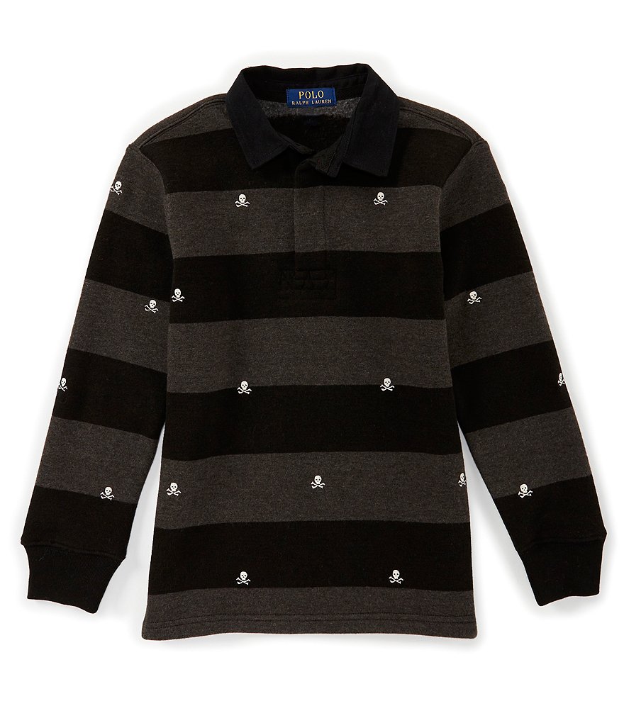 Ralph Lauren Childrenswear Big Boys 8-20 Striped Lightweight Fleece Rubgy Tee