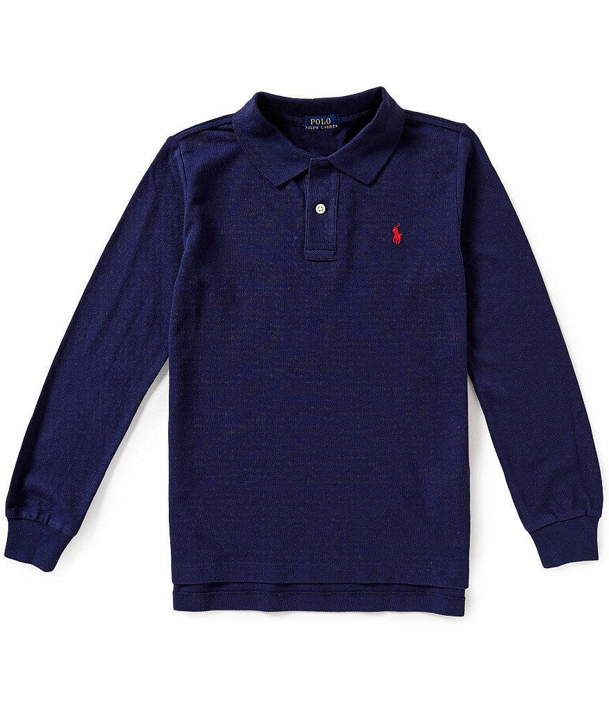 Ralph Lauren Childrenswear Little Boys 2T-7 Long-Sleeve Solid Mesh Polo Shirt
