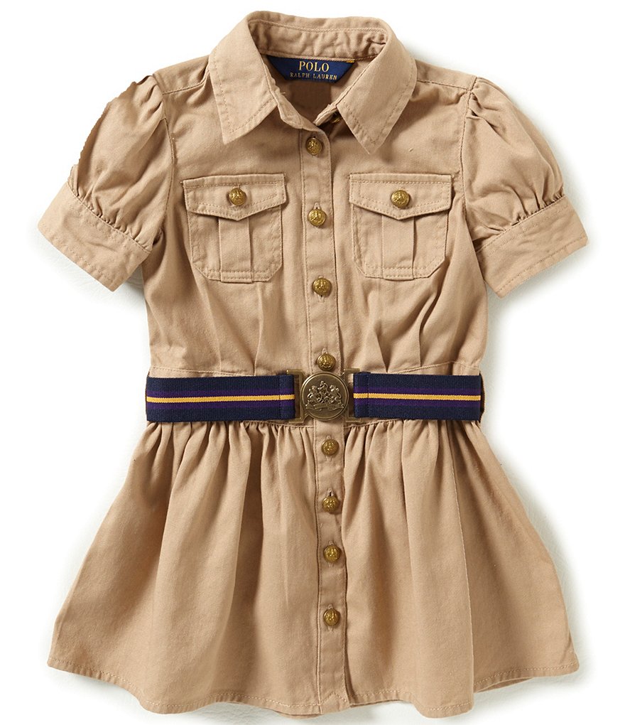 Ralph Lauren Childrenswear Little Girls 2T-6X Button-Front Belted Shirt Dress