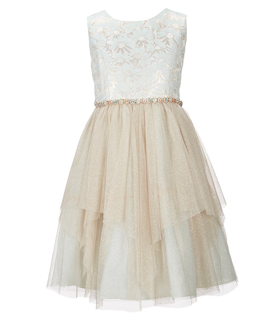 Rare Editions Big Girls 7-16 Brocade Mesh Dress