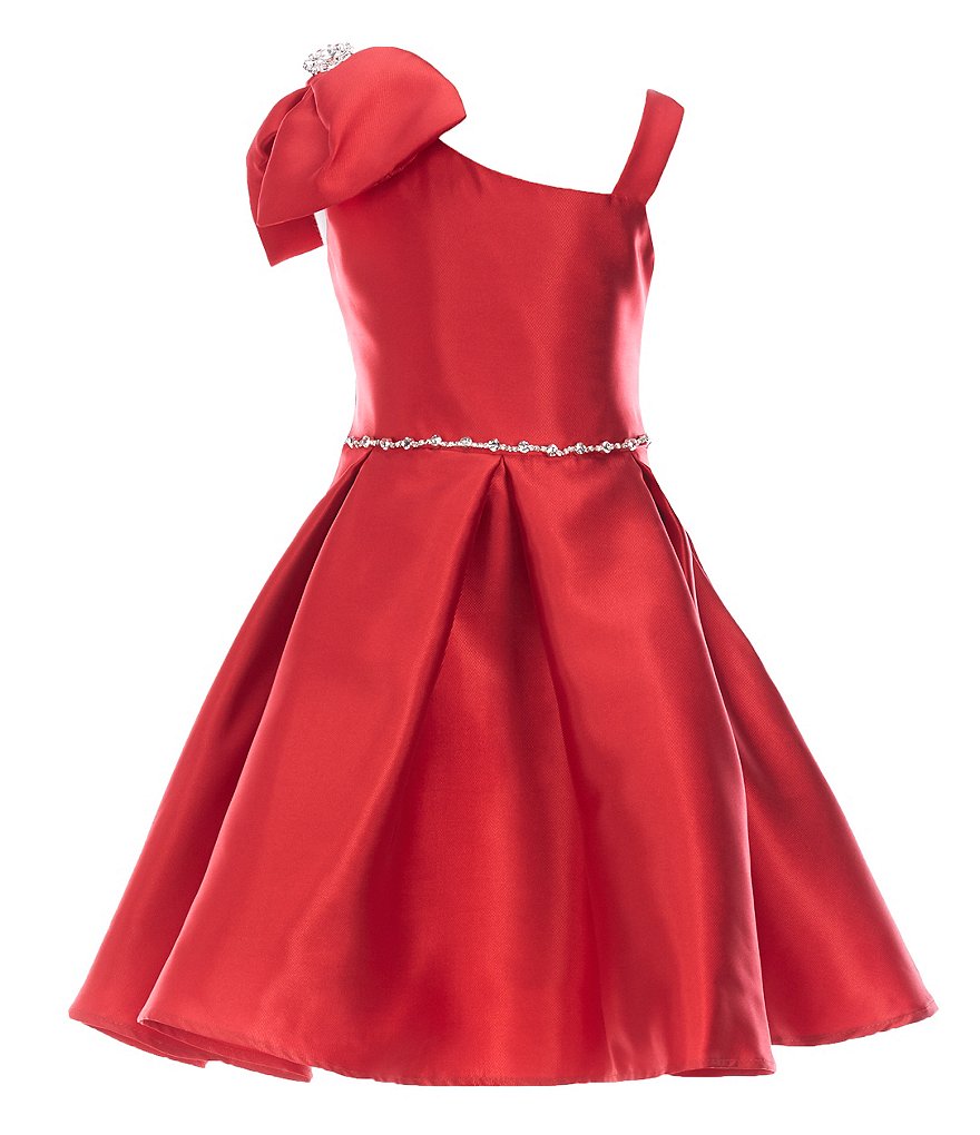 Rare Editions Little Girls 4-6X Shoulder-Bow Mikado Fit-And-Flare Dress