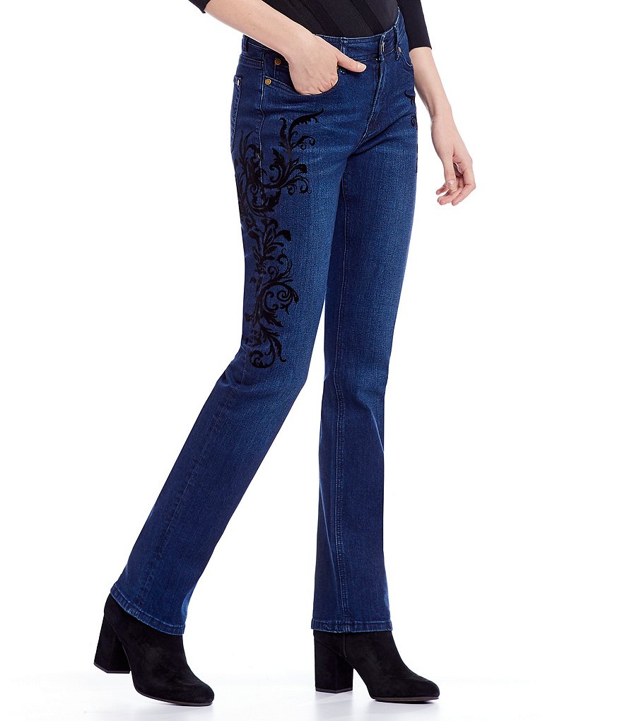 Reba Jayden Flocked Straight Leg Jean