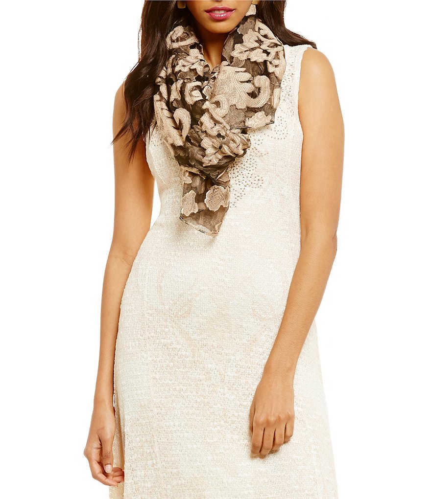 Reba Mesh Burnout Scarf