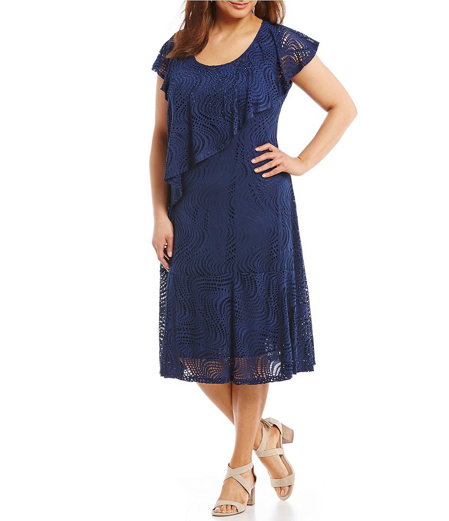 Reba Plus Asymmetrical Popover Dress