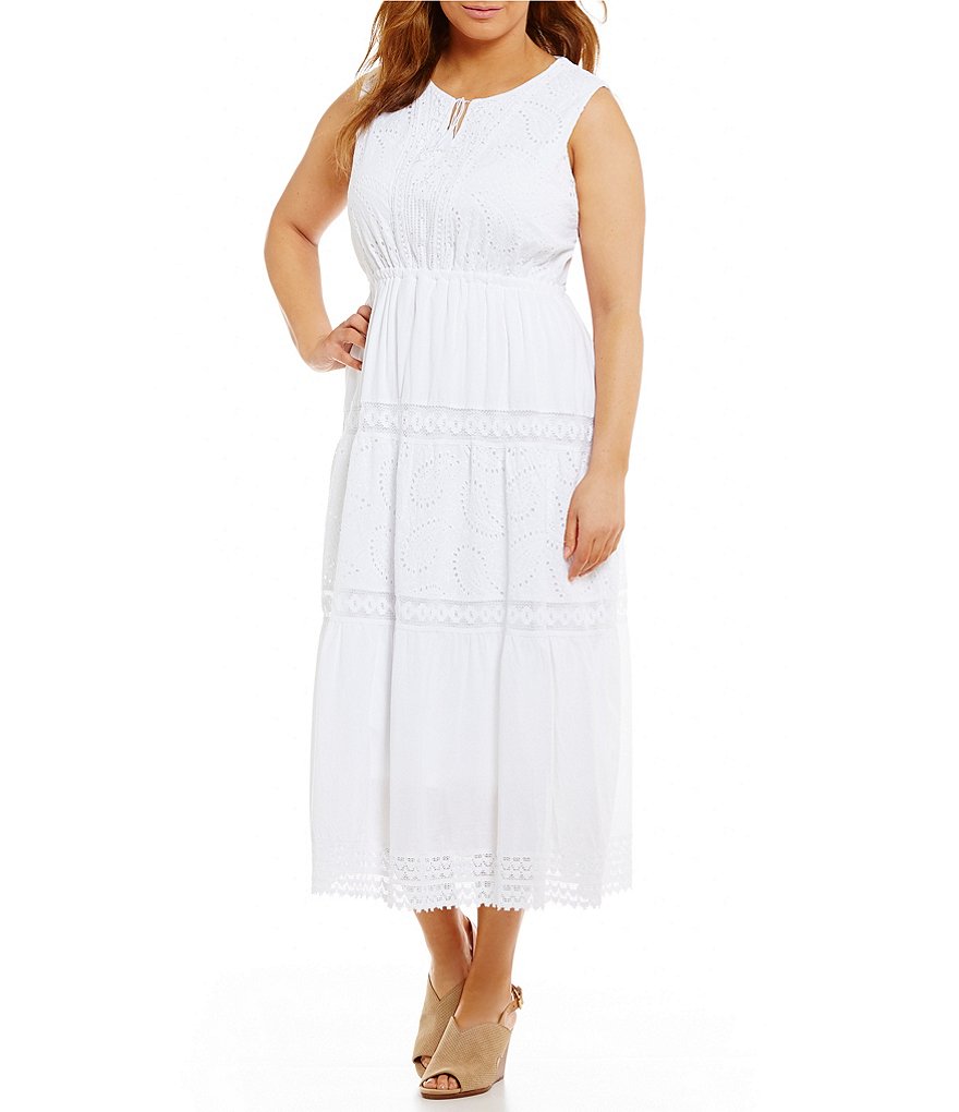 Reba Plus Embellished Tiered Maxi Dress