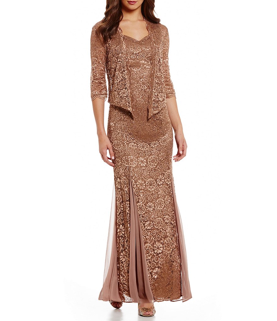 R&M Richards Sequin Lace Jacket Dress