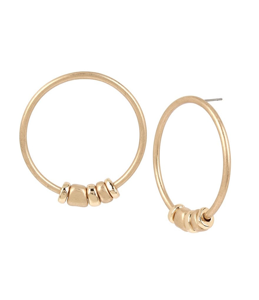 Robert Lee Morris Soho Mixed Beaded Gypsy Hoop Earrings