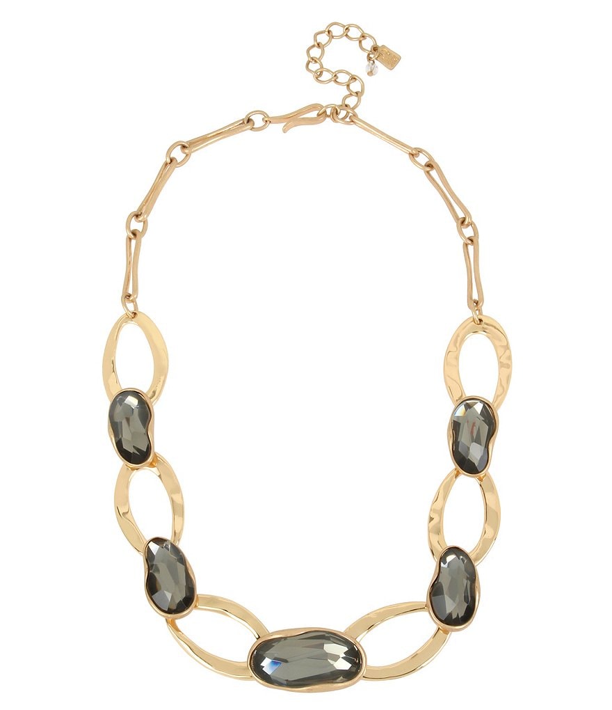 Robert Lee Morris Soho Stone & Oval Link Collar Necklace