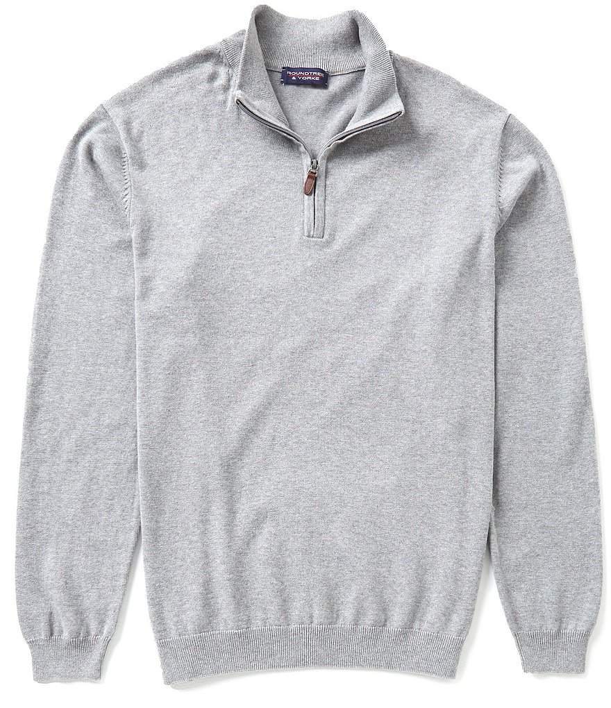 Roundtree & Yorke Big & Tall Quarter-Zip Mockneck Pullover