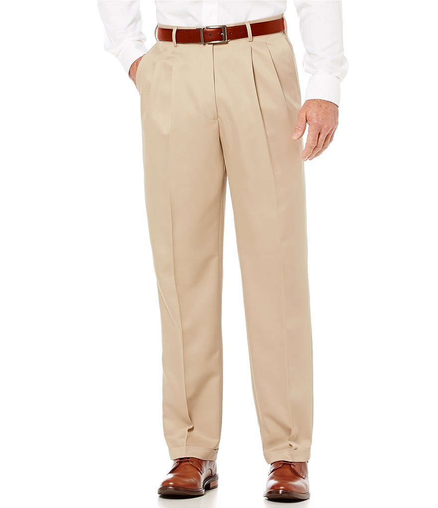 Roundtree & Yorke Big & Tall Travel Smart Non-Iron Pleated Ultimate Comfort Microfiber Stretch Dress Pants