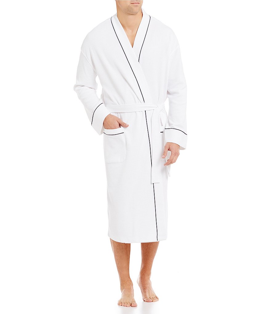 Roundtree & Yorke Big & Tall Waffle Kimono Robe