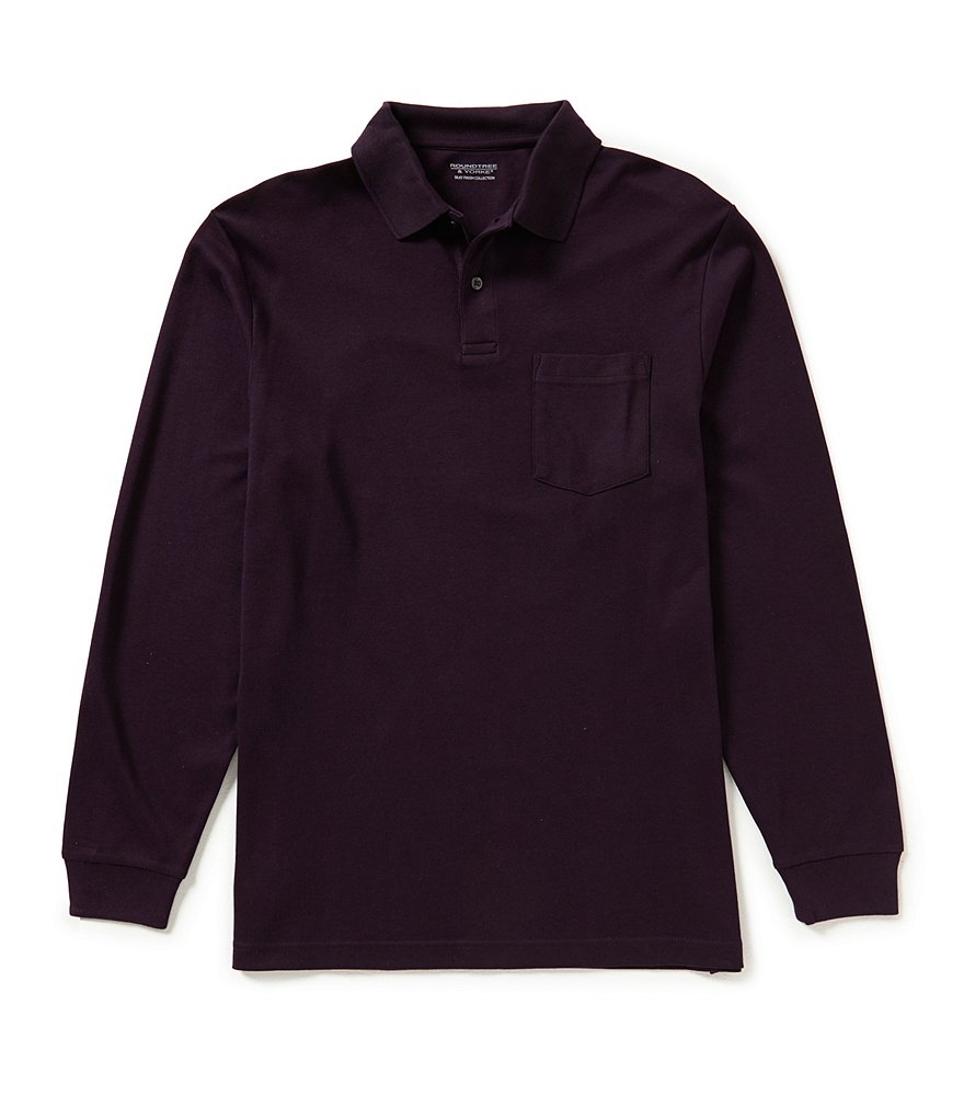 Roundtree & Yorke Silky Finish Long Sleeve Solid Polo