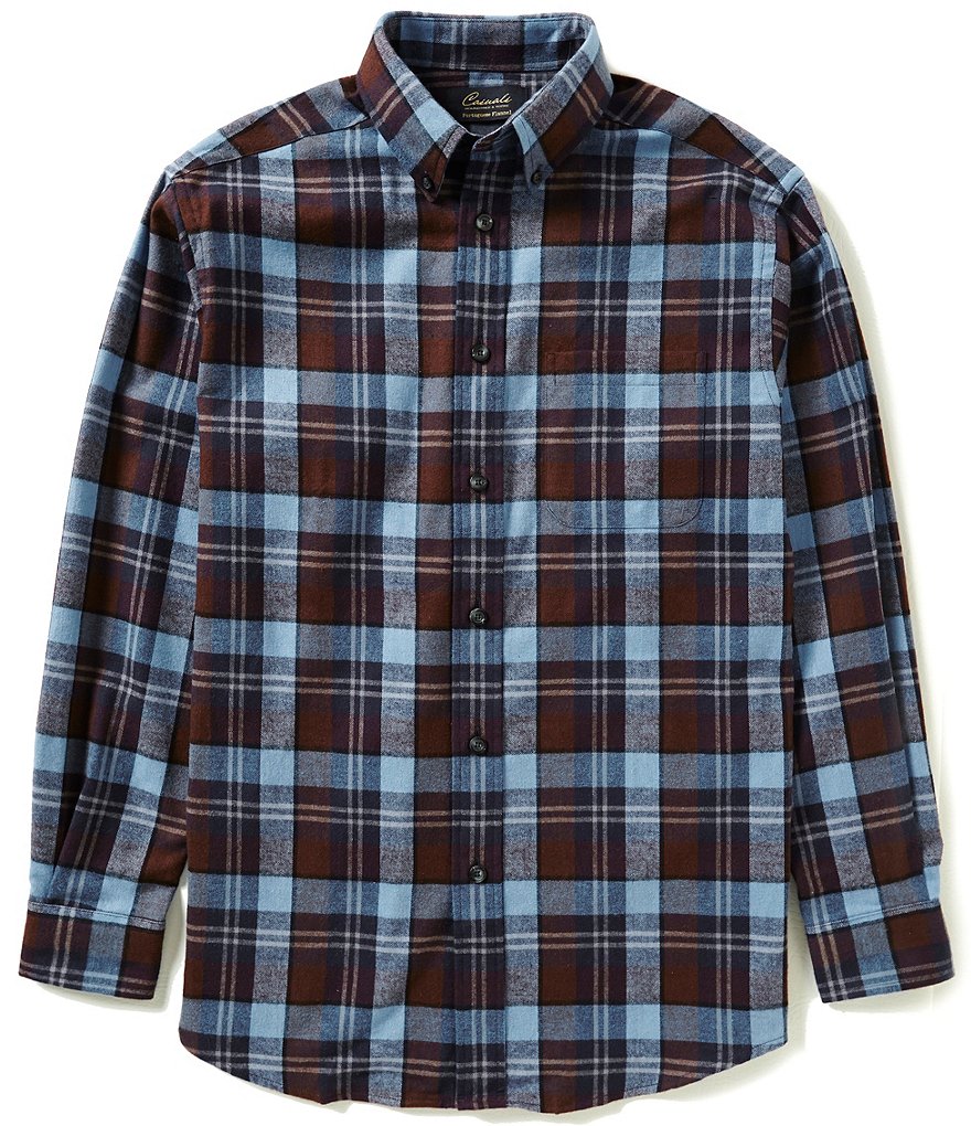 Roundtree & Yorke Casuals Long Sleeve Large Plaid Flannel Sportshirt