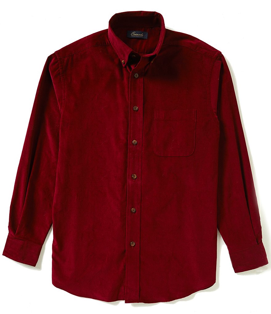 Roundtree & Yorke Casuals Long Sleeve Solid Corduroy Sportshirt