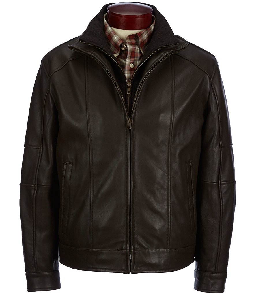 Roundtree & Yorke Lambskin Jacket with Herringbone Bib