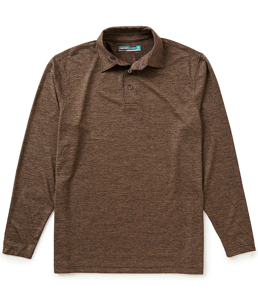 Roundtree & Yorke Performance Big & Tall Long Sleeve Stretch Solid Polo