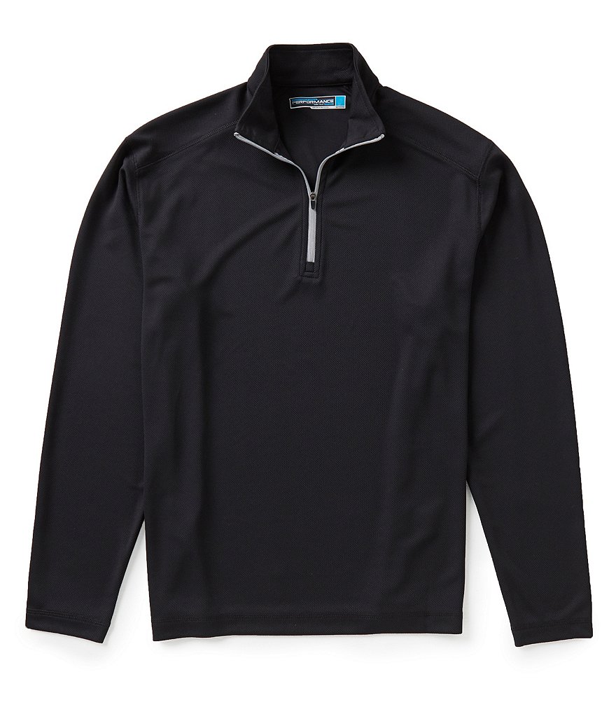 Roundtree & Yorke Performance Big and Tall Long Sleeve Solid Quarter Zip Pullover