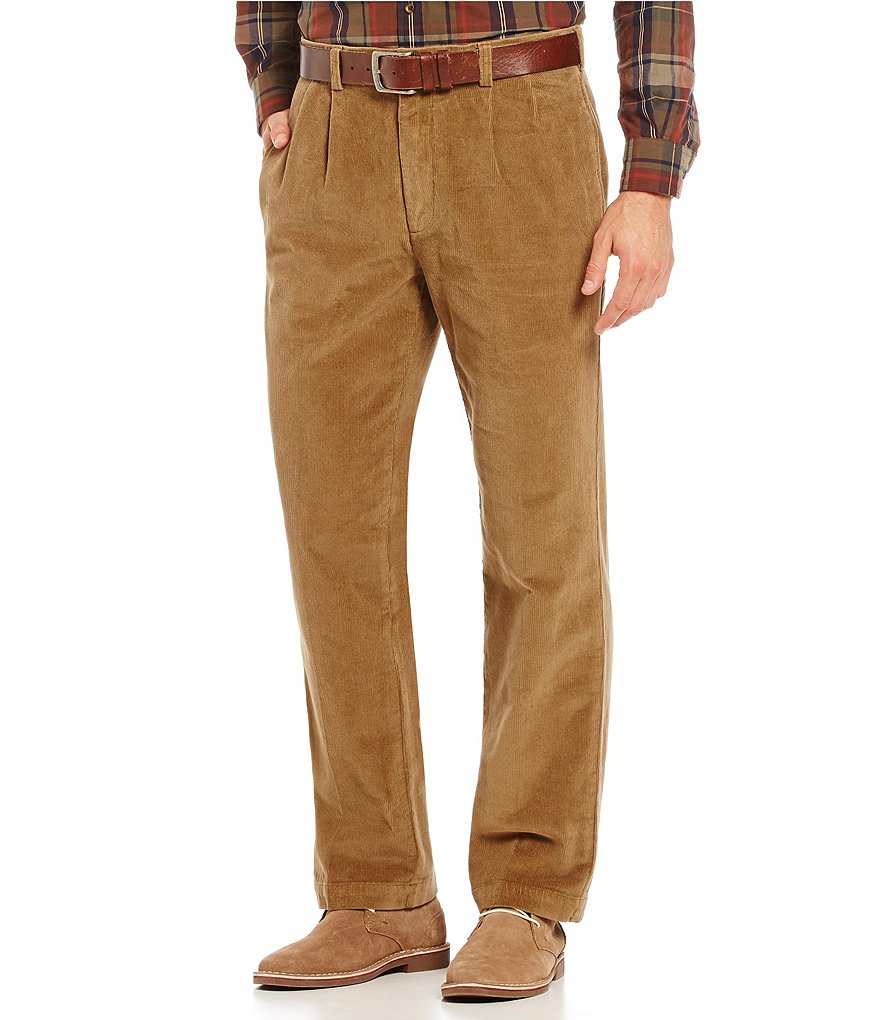 Roundtree & Yorke Pleated Inno-Flex Waist Corduroy Pants
