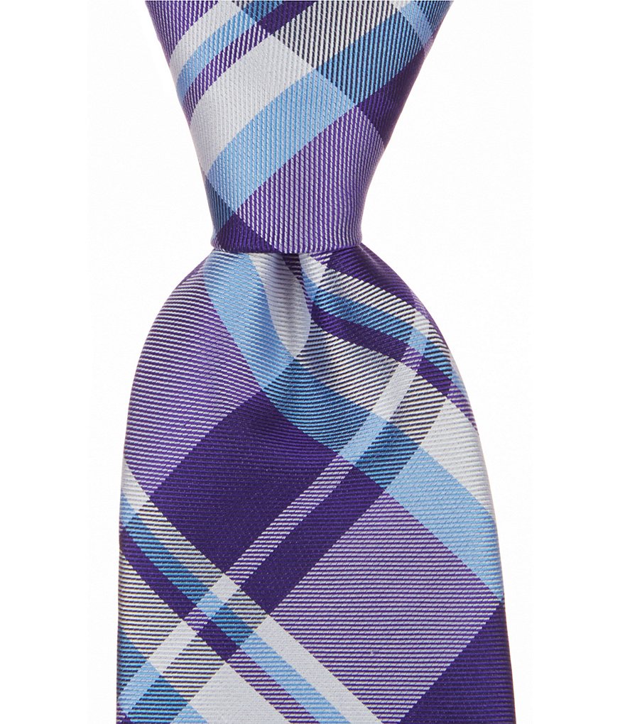 Roundtree & Yorke Trademark Proper Plaid Narrow Silk Tie