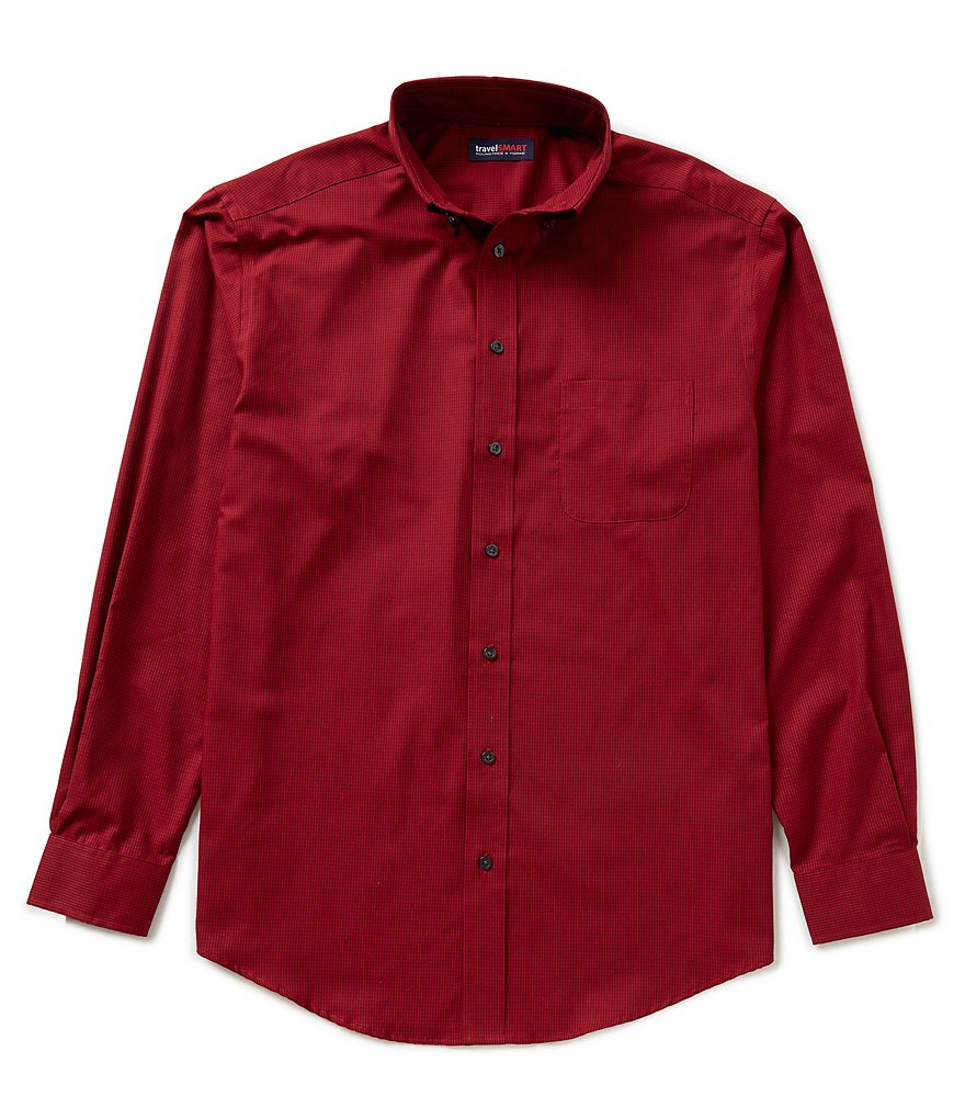 Roundtree & Yorke Travel Smart Big & Tall Checked Sportshirt