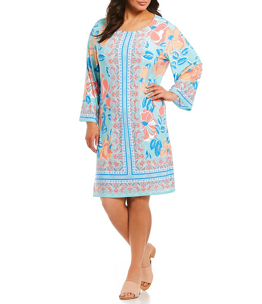 Ruby Rd. Plus Paisley Print Shift Dress