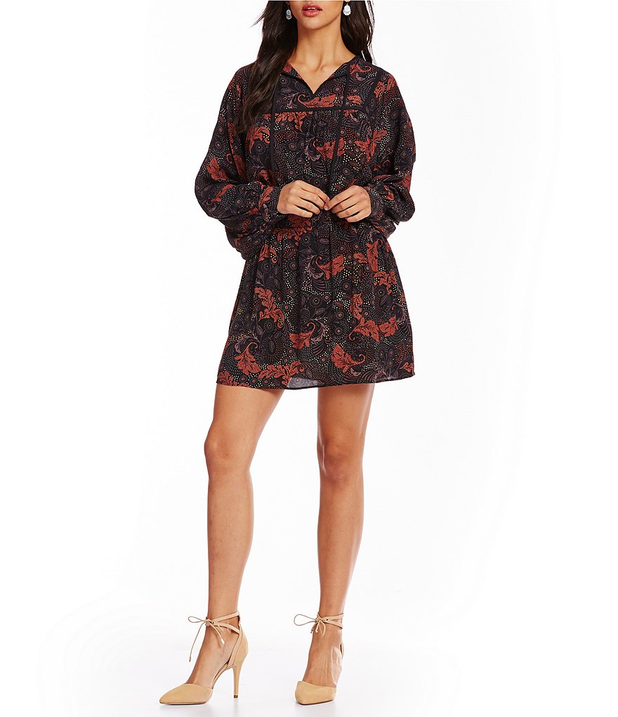 Sanctuary Belle V-Neck Long Sleeve Boho Dress