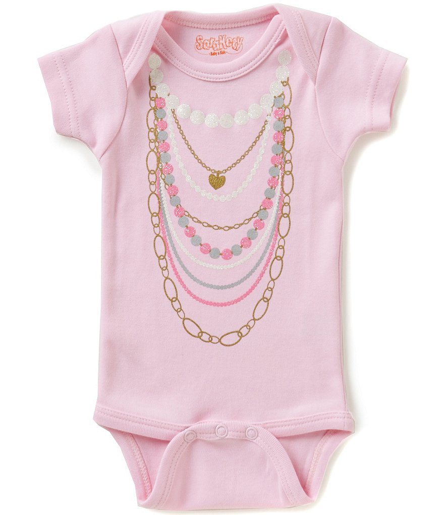 Sara Kety Baby Girls Newborn-18 Months Necklaces Short-Sleeve Bodysuit