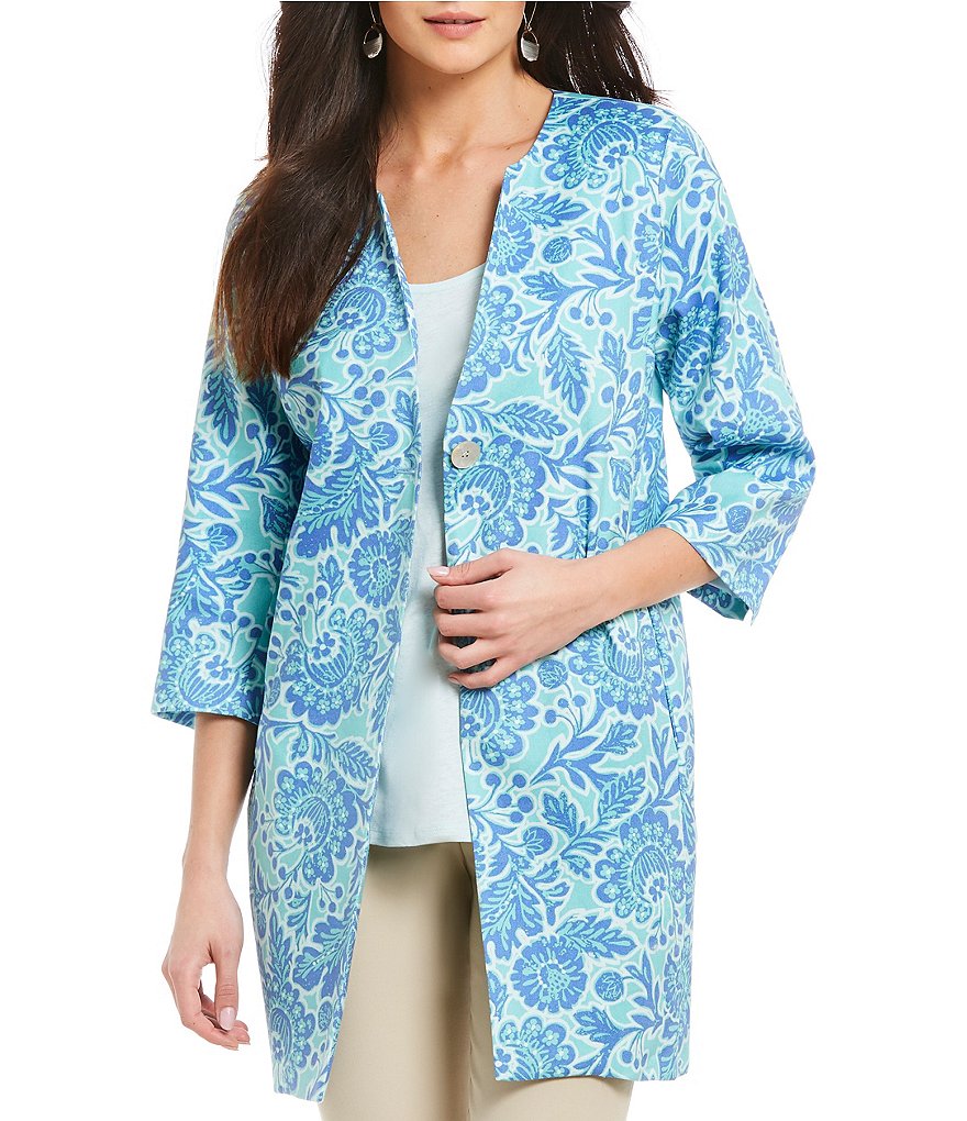 Sigrid Olsen Signature Island Floral Print Topper Jacket