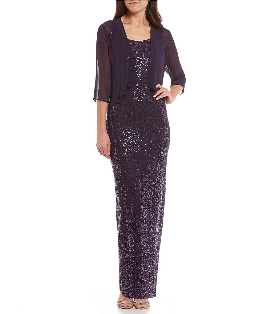 S.L. Fashions 3/4-Sleeve Lace Jacket Dress