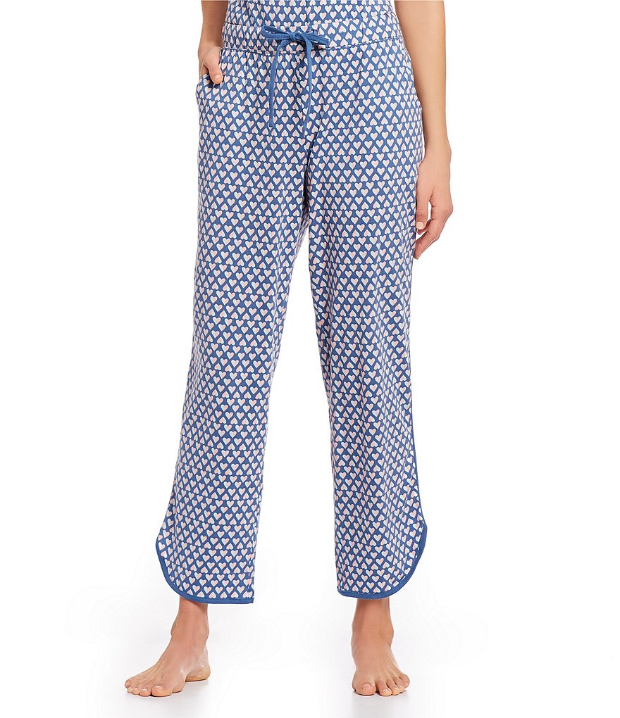Sleep Sense Multi Hearts-Printed Capri Knit Sleep Pants