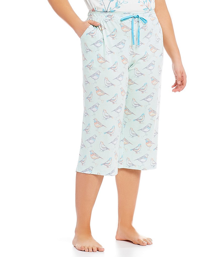Sleep Sense Plus Bird-Print Capri Sleep Pants