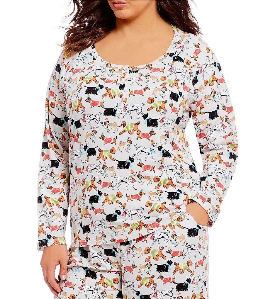 Sleep Sense Plus Sweater Dog Print Jersey Sleep Top