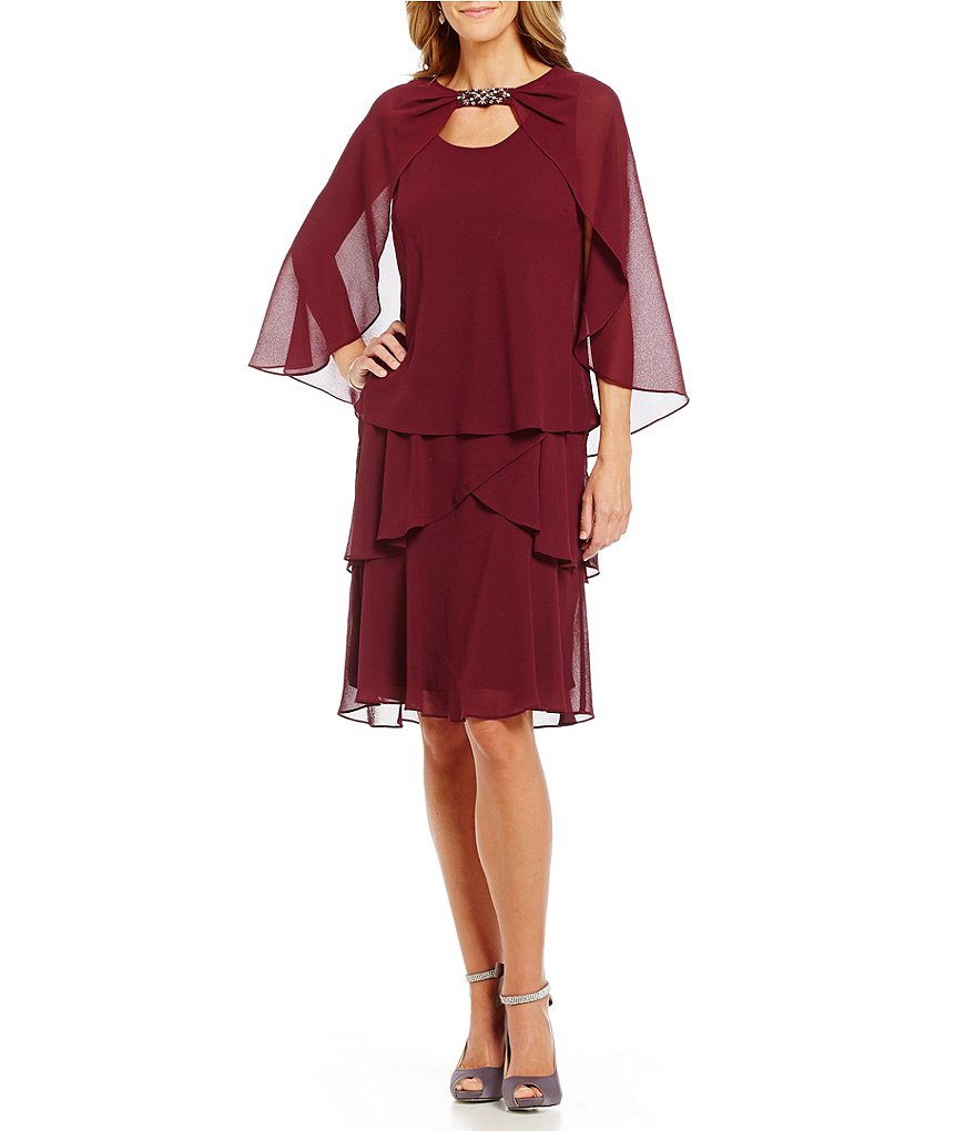 S.L.Fashions Beaded Round Neck Pebble Jacket Dress