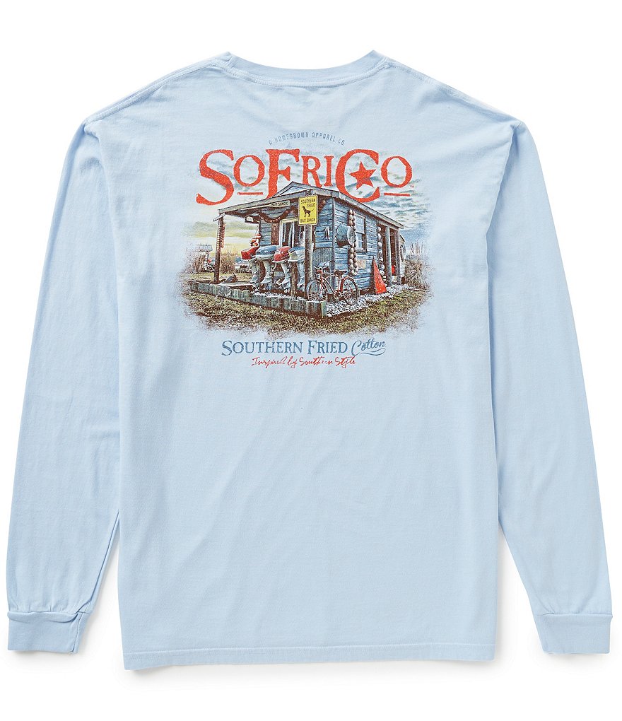 Southern Fried Cotton Men´s Bait Shack Graphic Long-Sleeve Pocket Tee