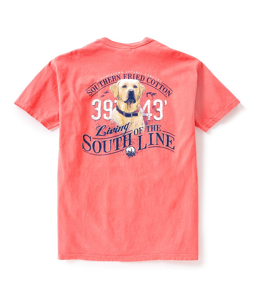Southern Fried Cotton Mens Yellow Lab of the South Pocket Graphic Tee