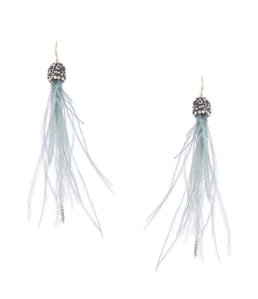 Southern Living Embellished Feather Earrings