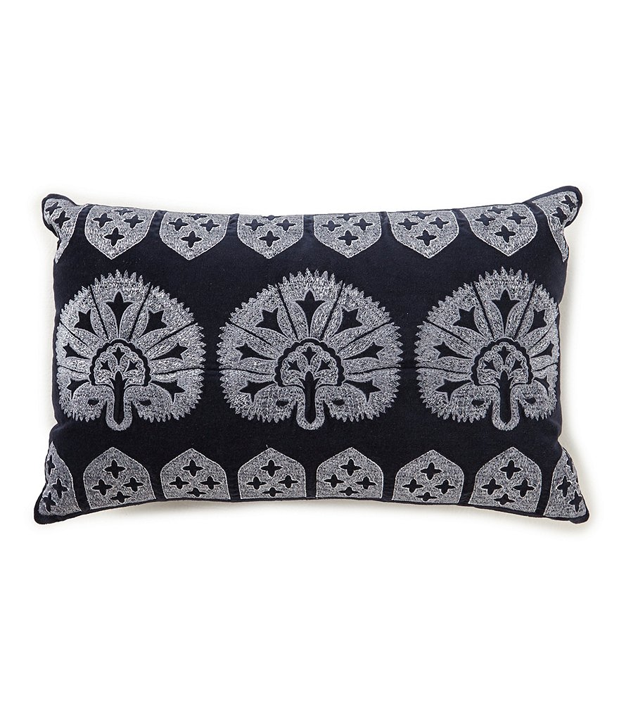 Southern Living Embroidered Velvet Breakfast Pillow