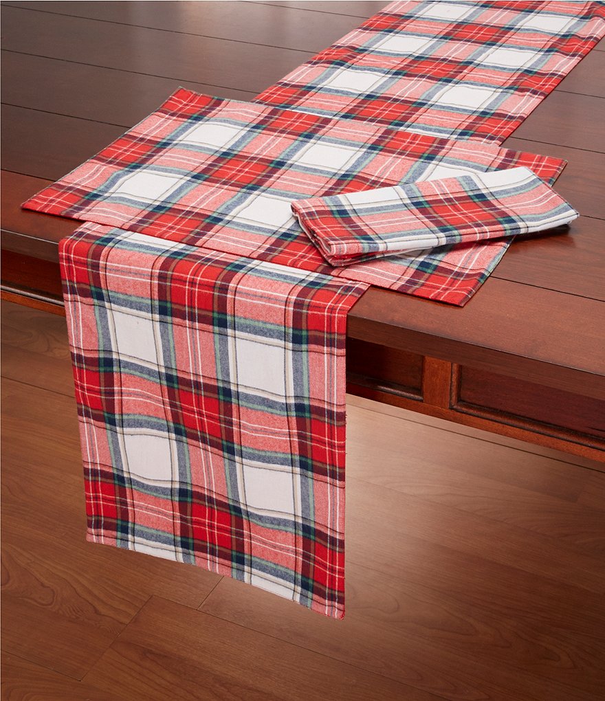 Southern Living Plaid Cotton Table Linens