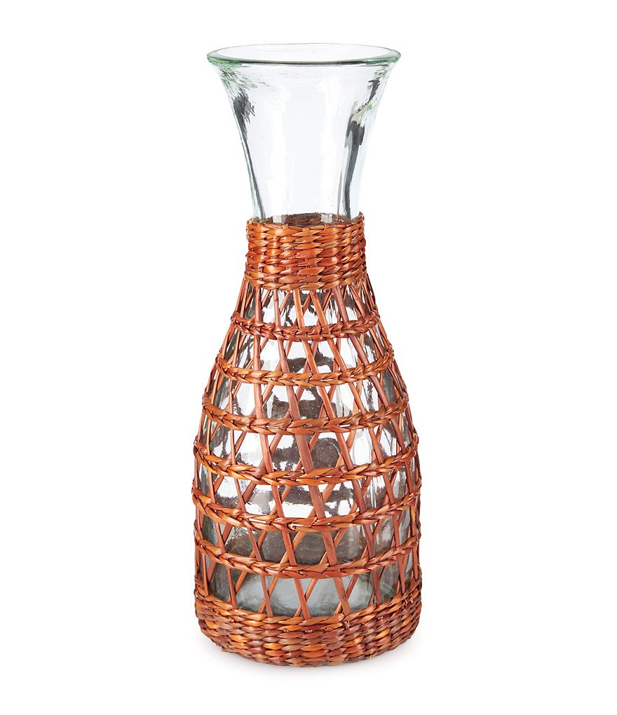 Southern Living Rattan Collection Barbados Recycled Glass Carafe