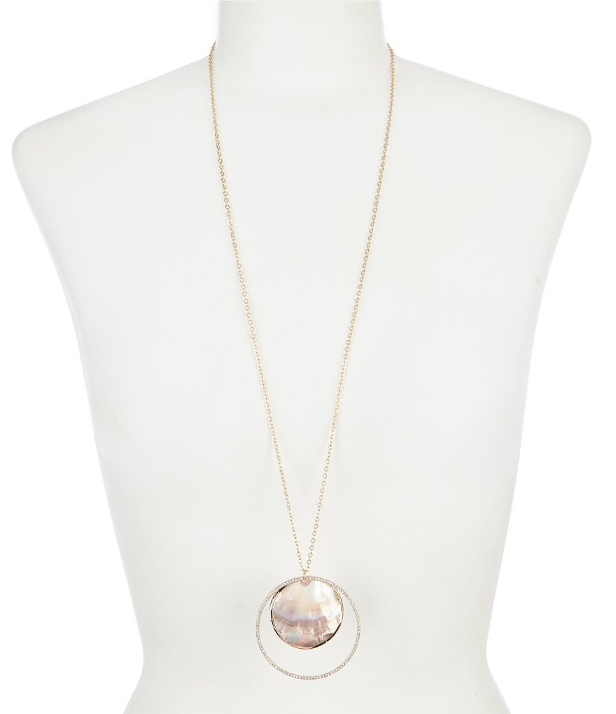 Southern Living Shell Hoop Pendant Necklace