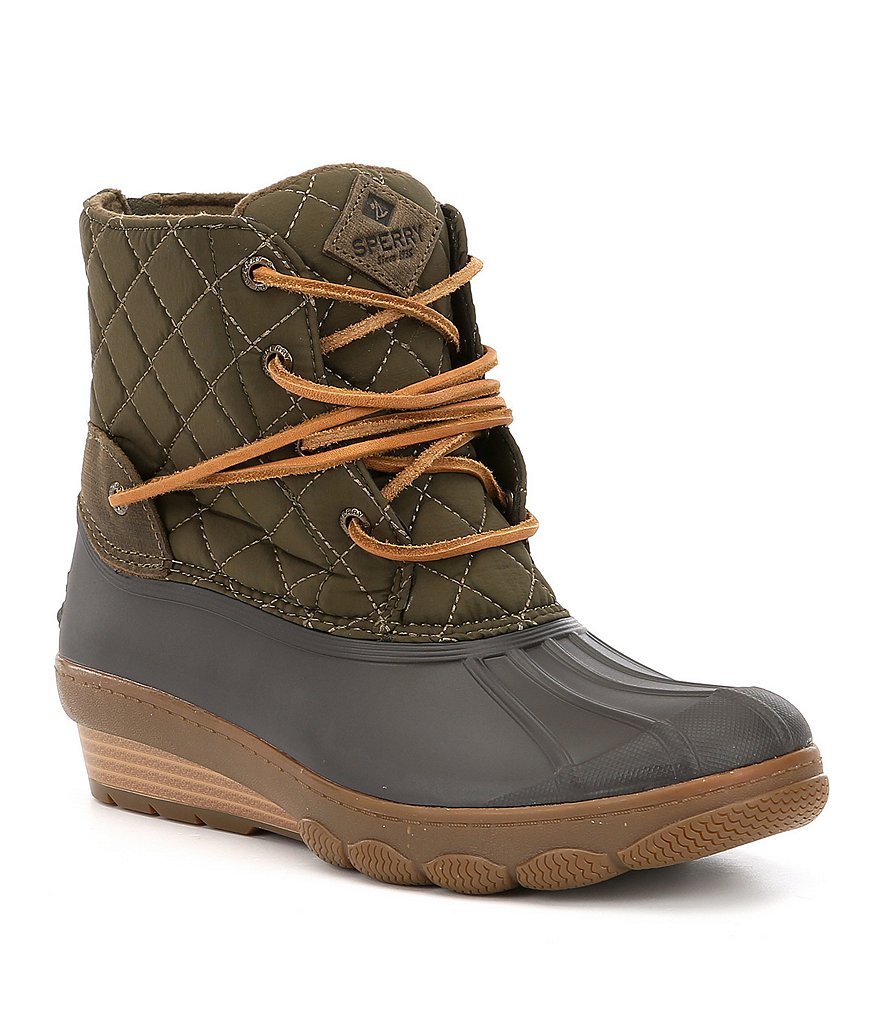 Sperry Women's Saltwater Wedge Tide Quilted Nylon Waterproof Cold Weather Duck Boots