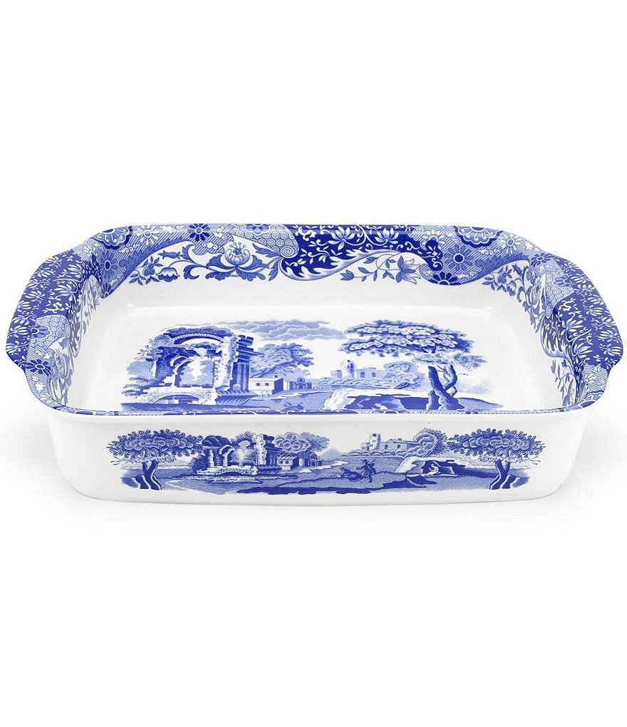 Spode Blue Italian Rectangular Baker