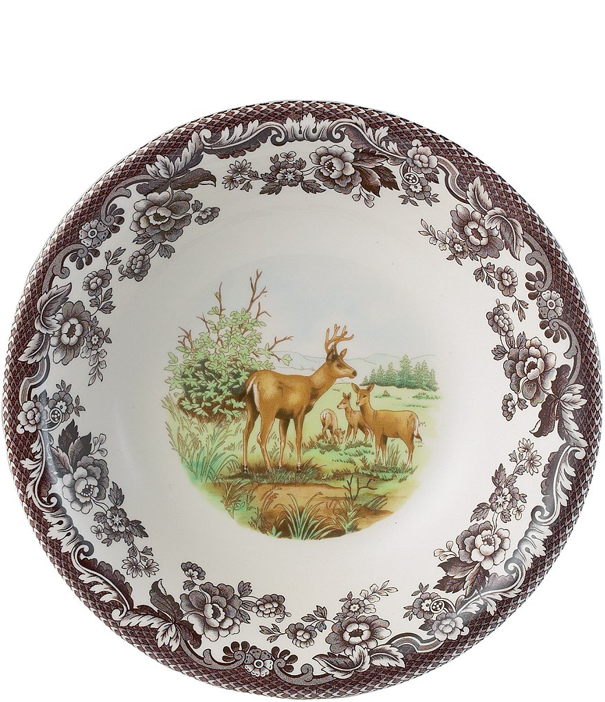 Spode Festive Fall Collection Woodland American Wildlife Mule Deer Cereal Bowl