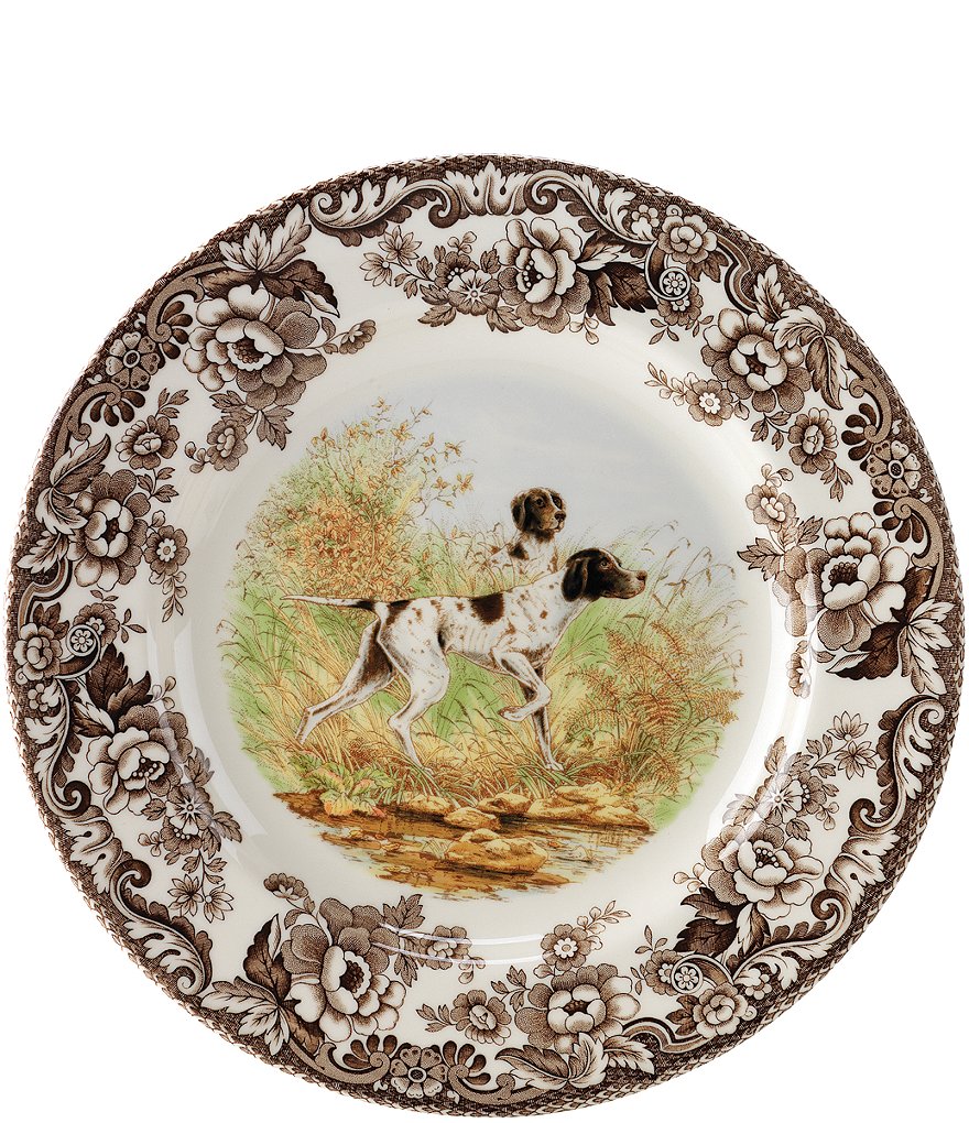Spode Festive Fall Collection Woodland Hunting Dogs Pointer Salad Plate